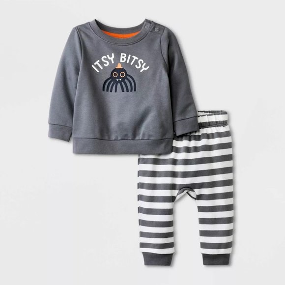 Baby Boys Cat & Jack ITSY BITSY Spider Halloween Outfit Size Newborn 0/3 Mo NWT - Picture 1 of 2